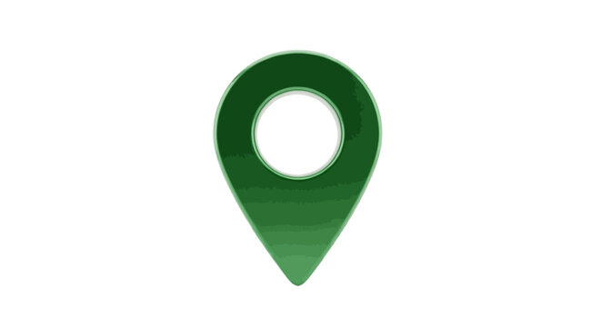 Vector illustration of green map pin icon on a transparent background