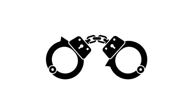 Vector illustration of handcuffs icon on a transparent background