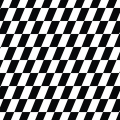 Obraz premium Black and white checkered pattern background with diagonal squares racing flag design element geometric texture