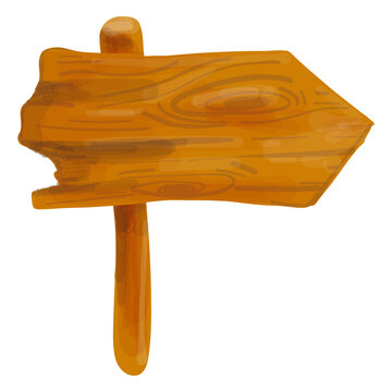 Wooden arrow sign board