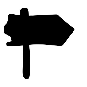 Wooden arrow sign silhouette