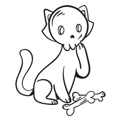 Cat skull cartoon © Vexels