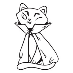 Cat dracula sketch © Vexels