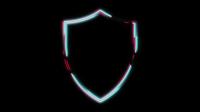 Dynamic Neon Shield: Cyber Security & Protection Glow Effect