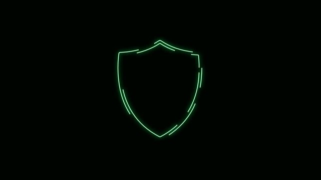 Emerald Green Neon Shield: Robust Cyber Protection & Security