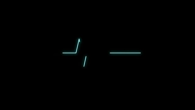 Initial Cyan Neon Heartbeat Line Forming on a Dark Medical Background