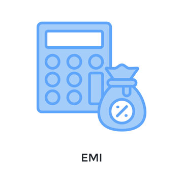 Emi Icon Lineal Blue Style. Vector Illustration For Graphic Design