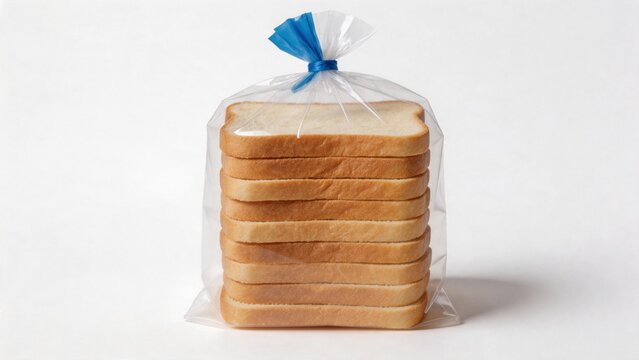 Sliced bread in plastic packaging