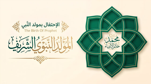 Elegant Islamic Mawlid Celebration Ornamental Vector Background Design