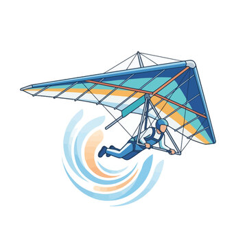 Person Paragliding With Colorful Trike Wing.