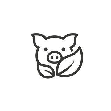 Pig Face with Green Leafy Element.
