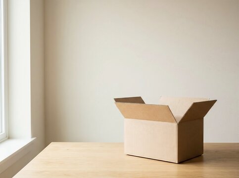 Empty Cardboard Parcel Box Ready for Shipping