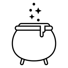 Fototapeta premium Halloween cauldron stroke