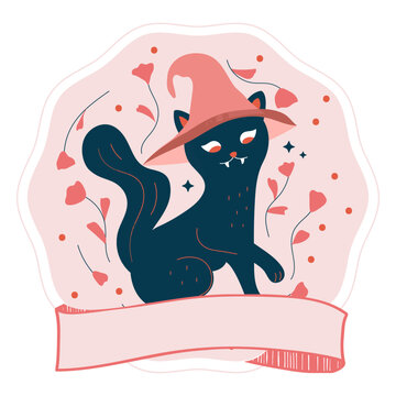 Halloween badge cat