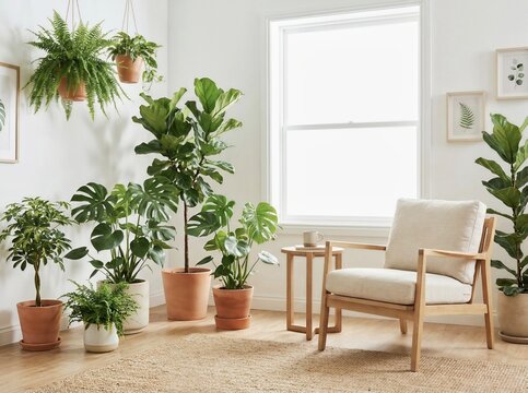 Minimalist Indoor Plant Corner in Modern Living Room