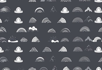 Fototapeta premium Minimalist Abstract Rainbow Pattern Seamless Vector Background Design