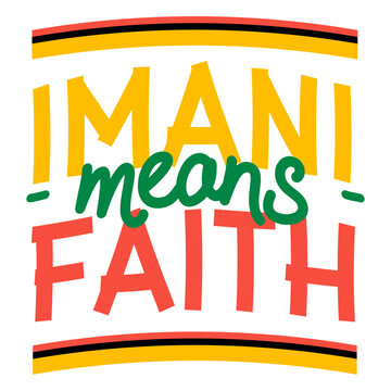 Kwanzaa lettering imani means faith