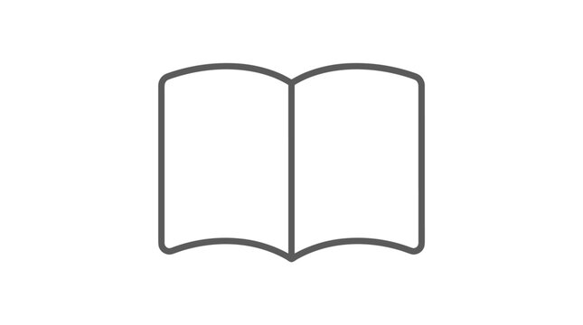 Open book outline simple icon graphic design element isolated on white background