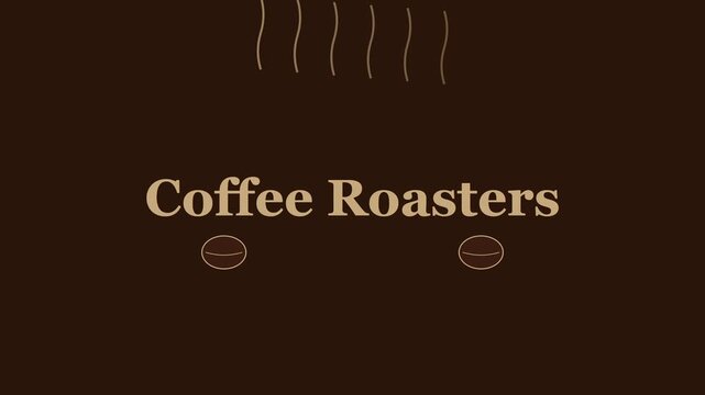 Coffee roasters animated with rising steam and roasted beans for cafe branding and marketing animation 4k