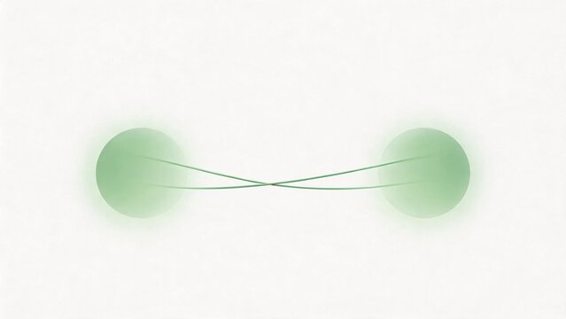 Two green spheres connected by lines