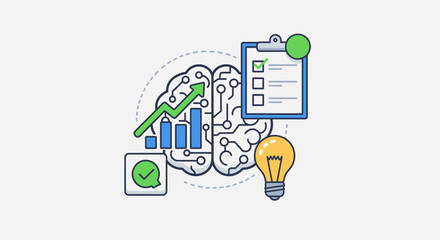 Artificial Intelligence Brain Concept with Data Analytics © Bakol