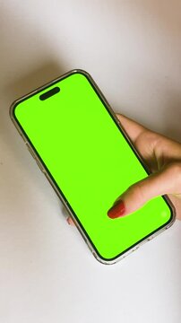 Green Screen Mobile Mockup.Ideal for online working and Social media Ads.
