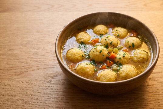 Bori Bori - Paraguayan Beef Broth Soup with Corn and Cheese Dumplings with Copy Space