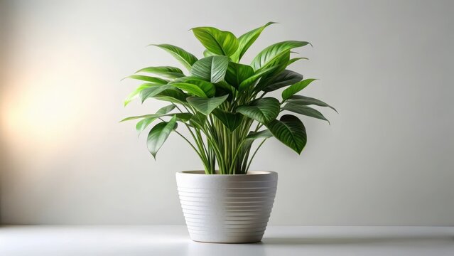 A house indoor plant in a pot on a white background