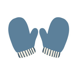 Blue Winter Mittens Illustration © himiadesign