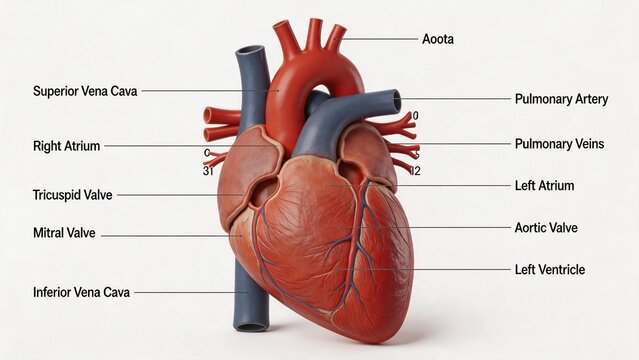 Human heart anatomy model