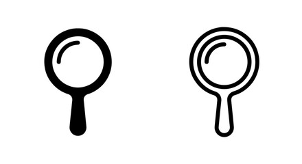 Hand mirror icons in solid and linear black and white graphic styles with handheld © MdDelowar