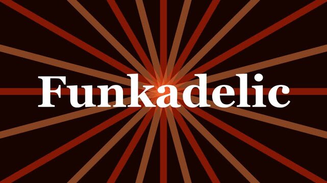 Funkadelic retro sunburst animation 4k background, with dynamic radial, light rays and, vintage typography motion