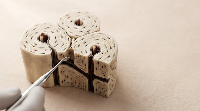 Human Bone Tissue Microscopic Structure Model with Medical Probe