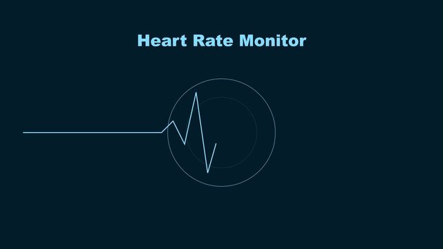 Heart rate monitor digital interface animation with pulsing circle for medical and fitness technology projects 4k
