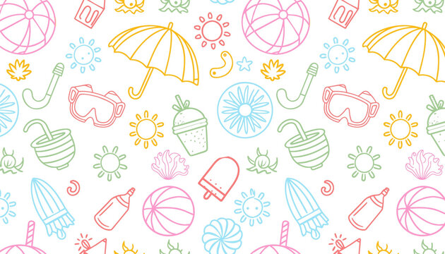 Cartoon image with a recurring pattern about summer