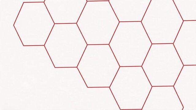 Red hexagonal pattern on white background
