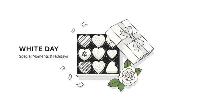 White chocolates in a box.