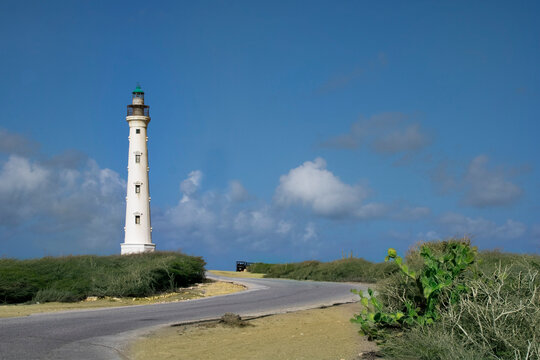 California Lighthouse on a clear day with a great sky in Aruba