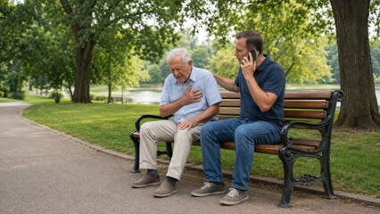 Fototapeta premium Senior Feeling Unwell With Chest Pain