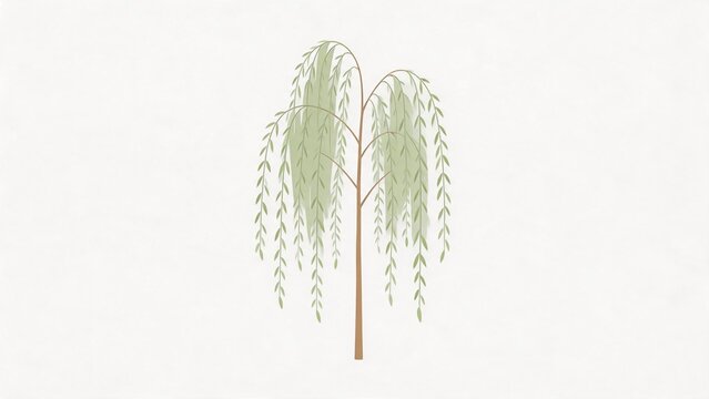 Willow tree with drooping branches