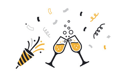 Fototapeta premium Two Glasses of Champagne Celebrating.