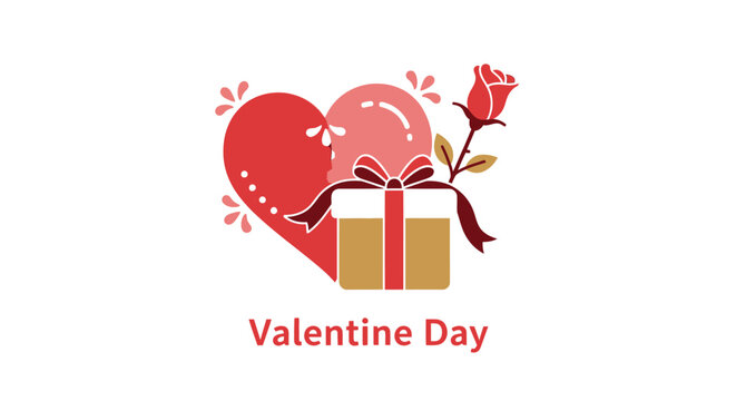 Valentine Day Gift Box with Heart.