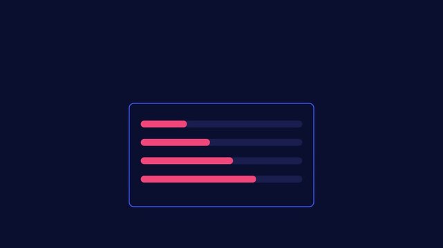 Animated progress bar loading interface with minimalist ui for digital applications animation 4k