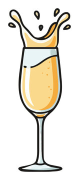 Champagne Flute Top-Down View Vector Art. Generative AI