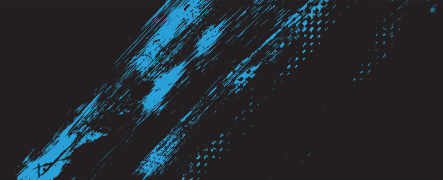 Abstract blue weathered background with rough distressed noise. Cyber digital glitch design for modern graphic overlay, tech banner, and industrial art.