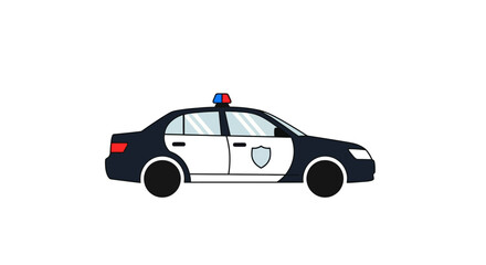 Obraz premium Police Car Emergency Vehicle Side View.