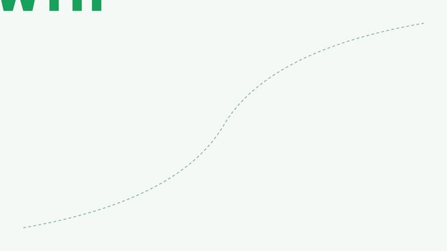 Minimalist animated s-curve line graph showing business growth and positive trend analysis animation 4k