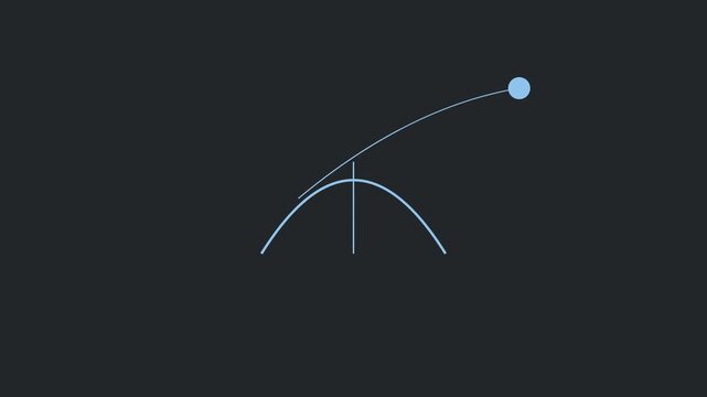 Minimalist mathematical parabola animation with moving point and arc for physics and geometry education 4k