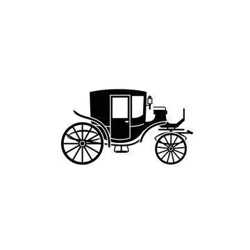 Bold vintage horse-drawn carriage silhouette for personal transportation and classic mobility