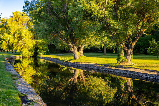 Ann Morrison Park Canal Golden Dusk Light
